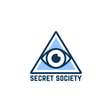 simple blue secret society logo