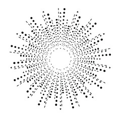 Radial speed Lines in Circle Form for comic books . fireworks Explosion background . Vector Illustration . Starburst
 round Logo . Circular Design element . Abstract Geometric star rays . Sunburst .