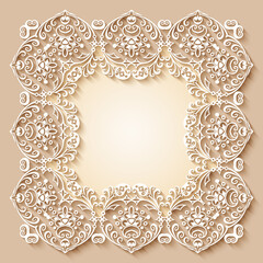 Abstract vector ornamental nature vintage frame.