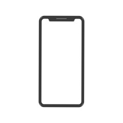 Smartphone mockup with blank white screen. Vector trendy frameless smart phone, cellphone isolated.
