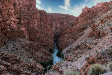 garganta del dades, Marruecos, hotel y vista 