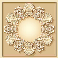 Abstract vector ornamental nature vintage frame.