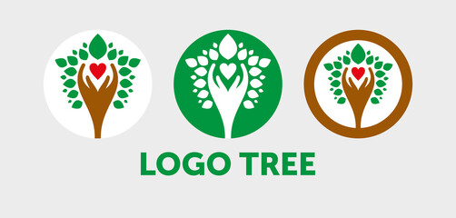 people tree icon with green leaves - eco concept vector. This graphic also represents environmental protection, nature conservation, eco friendly, renewable, sustainability, nature loving