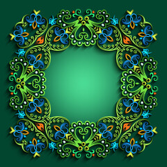 Abstract vector ornamental nature vintage frame.