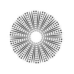 Radial speed Lines in Circle Form for comic books . fireworks Explosion background . Vector Illustration . Starburst
 round Logo . Circular Design element . Abstract Geometric star rays . Sunburst .