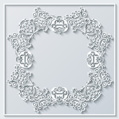 Abstract vector ornamental nature vintage frame.