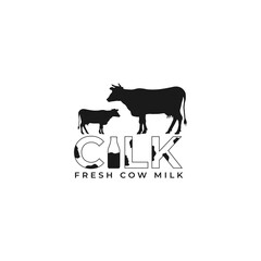 Two Cow minimalist vector art you can use for your milk bussiness or farm logo