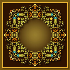 Abstract vector ornamental nature vintage frame.