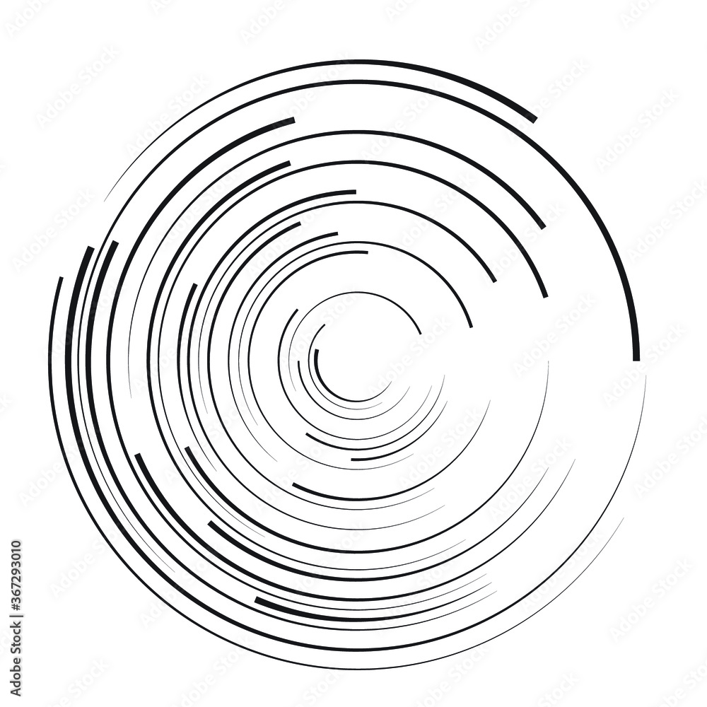 Wall mural lines in circle form . spiral vector illustration .technology round logo . design element . abstract
