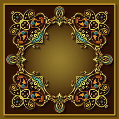 Abstract vector ornamental nature vintage frame.