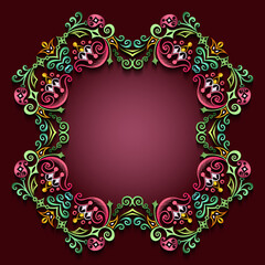 Abstract vector ornamental nature vintage frame.