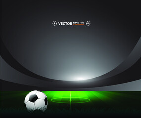 Naklejka premium Football Arena. Sports stadium with lights background.