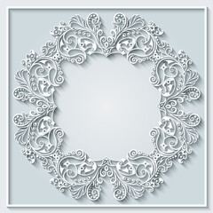 Abstract vector ornamental nature vintage frame.