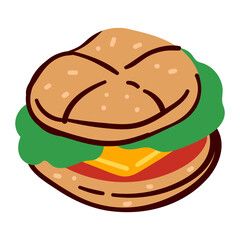 Cheeseburger or hamburger, restaurant or diner menu food