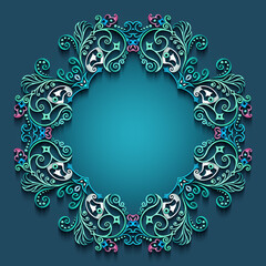 Abstract vector ornamental nature vintage frame.