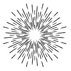 Obraz premium Radial speed Lines in Circle Form for comic books . fireworks Explosion background . Vector Illustration . Starburst round Logo . Circular Design element . Abstract Geometric star rays . Sunburst .