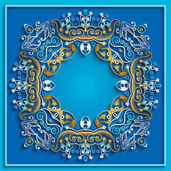 Abstract vector ornamental nature vintage frame.