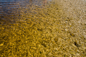 summer, day, clear, weather, travel, nature, coast, rivers, light, shadow, stones, transparent, water, glare