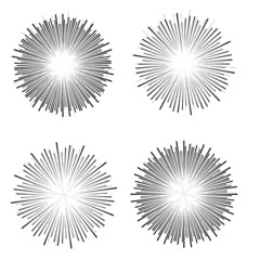 Radial speed Lines in Circle Form for comic books . fireworks Explosion background . Vector Illustration . Starburst
 round Logo . Circular Design element . Abstract Geometric star rays . Sunburst .