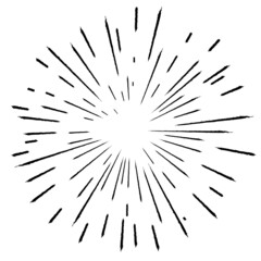 Fototapeta premium Radial speed Lines in Circle Form for comic books . fireworks Explosion background . Vector Illustration . Starburst round Logo . Circular Design element . Abstract Geometric star rays . Sunburst .
