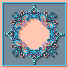 Abstract vector ornamental nature vintage frame.