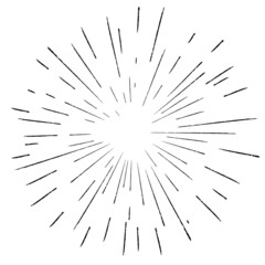 Obraz premium Radial speed Lines in Circle Form for comic books . fireworks Explosion background . Vector Illustration . Starburst round Logo . Circular Design element . Abstract Geometric star rays . Sunburst .