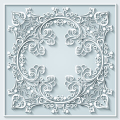 Abstract vector ornamental nature vintage frame.