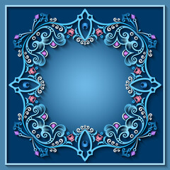 Abstract vector ornamental nature vintage frame.