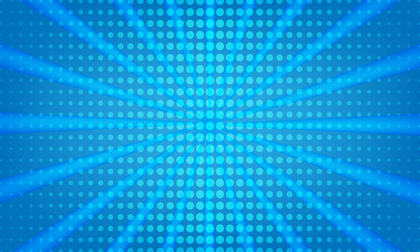Retro pop art background with dots sunray