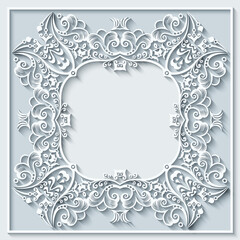 Abstract vector ornamental nature vintage frame.