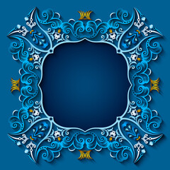 Abstract vector ornamental nature vintage frame.