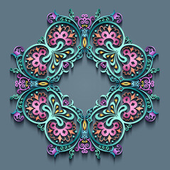 Abstract vector ornamental nature vintage frame.
