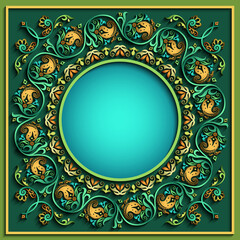 Abstract vector ornamental nature vintage frame.