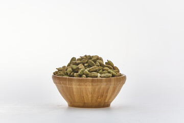Cardamom shot on white background