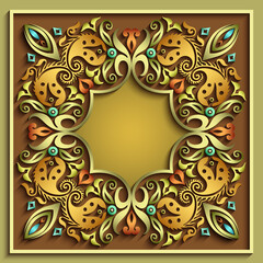 Abstract vector ornamental nature vintage frame.