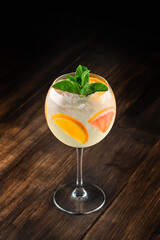 classic white wine sangria in a glass