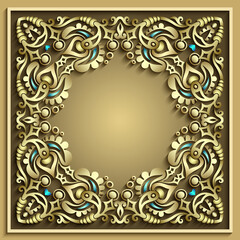 Abstract vector ornamental nature vintage frame.