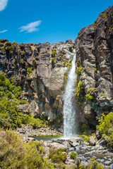 Taranaki falls rushing down from 20m height of the rocks.