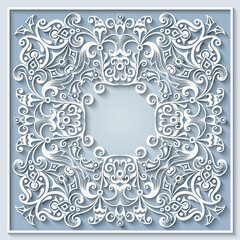 Abstract vector ornamental nature vintage frame.