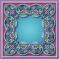Abstract vector ornamental nature vintage frame.