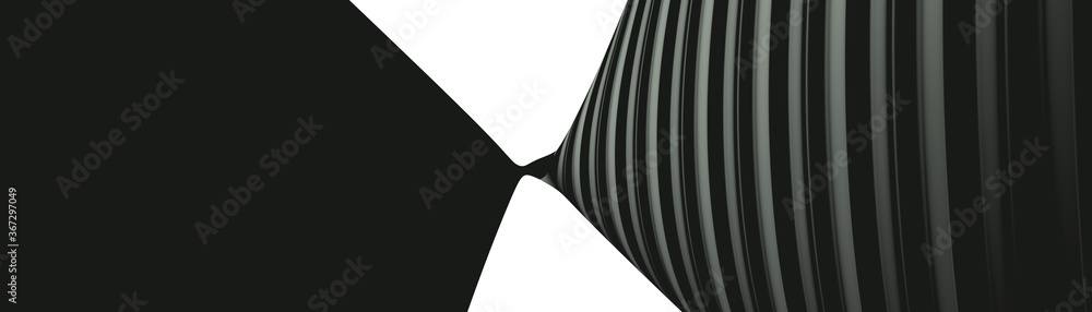 Poster ultra wide image made of honeydew monochromic 3d curved abstract background image made of plain spot