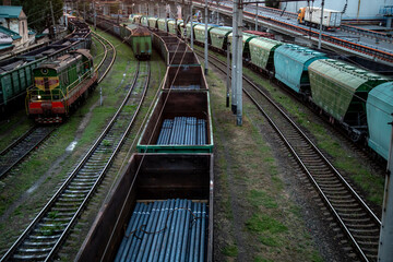 Naklejka premium View of the railway from the bridge.