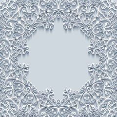 Abstract vector ornamental nature vintage frame.