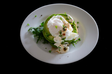 English Muffin, Poached Egg, Avocado and Sauce