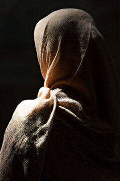 Muslim woman in scarf, in Iran