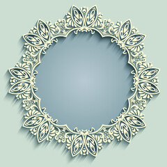 Abstract vector ornamental nature vintage frame.