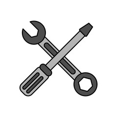 wrench and screwdriver vector design template illustration