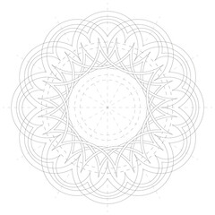 Abstract mandala or whimsical ornament line art for design or coloring
