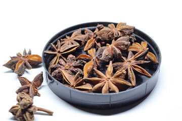 Parmotrema perlatum flowers isolated on white background