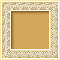 Abstract vector ornamental nature vintage frame.